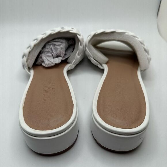 CUSHIONAIRE Women's woven low block heel sandal +Memory Foam 8.5 WHITE - Picture 4 of 7